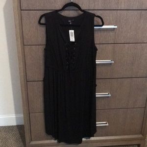 Black lace up dress